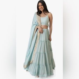 Chic Pastel Blue Women's Lehenga